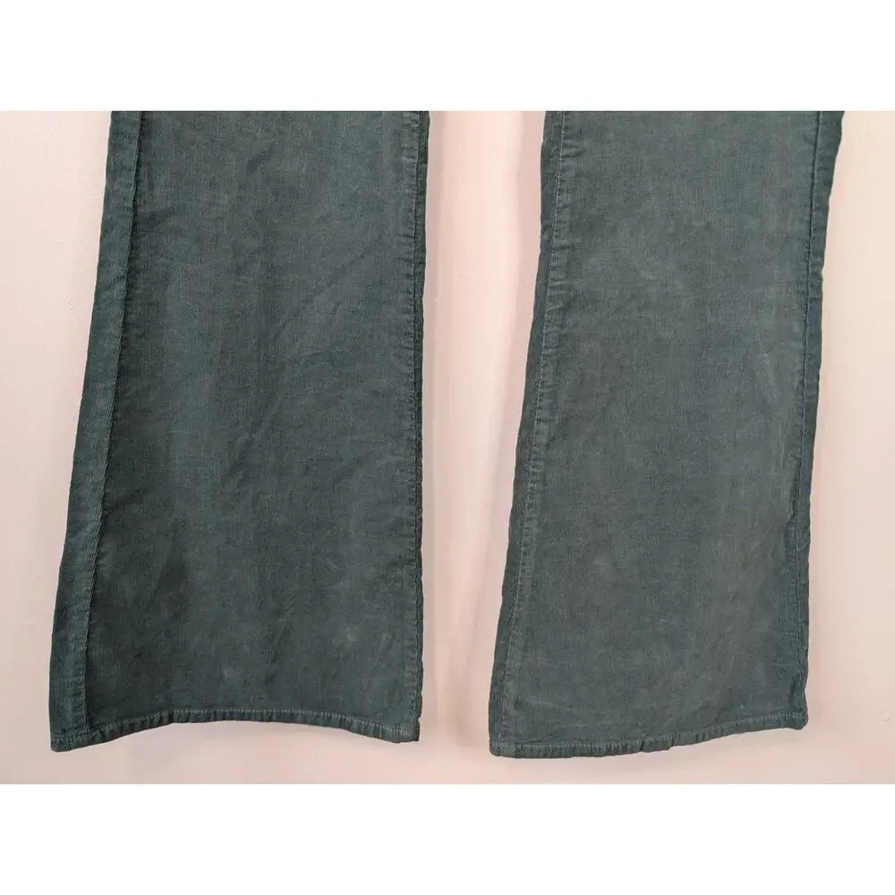 NWT Free People We The Free Jayde High Rise Corduroy Flare Pant Huntress Green